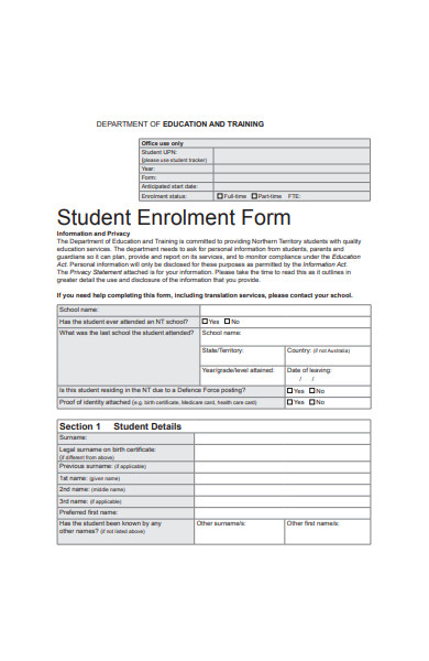 Enrolment Form Review